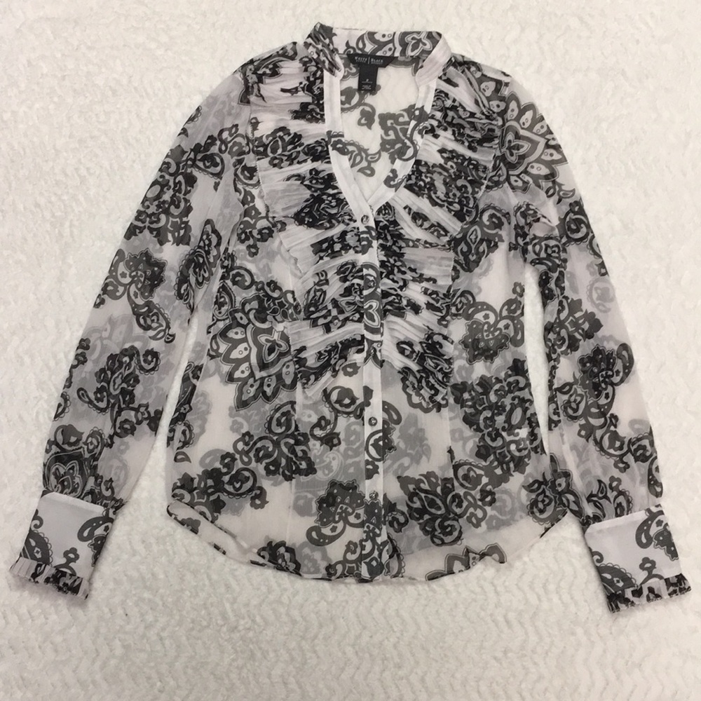 WHBM button down sheer top - size 2